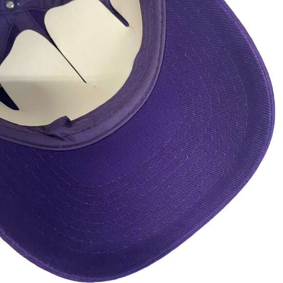 Vintage Cobra Cap Hat Blank Plain Curved Purple Corduroy Hook Loop - Picture 4 of 5